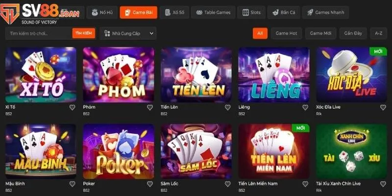 Top 5 game bài đổi thưởng được yêu thích nhất ở nhà cái